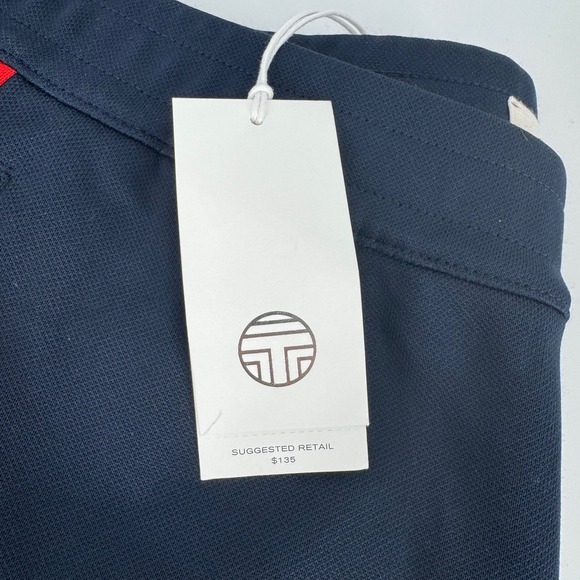 Tory Sport Wide Leg Track Pants Navy White Red Women's M NWT - Picture 4 of 9